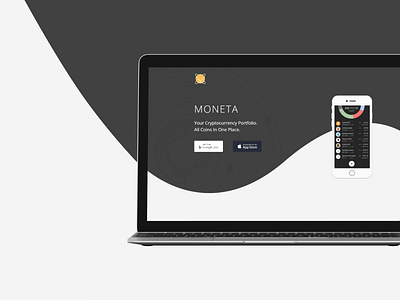 Moneta - Cryptocurrency Portfolio App - Promo Landing Page design header interface landing macbook sketch ui ux