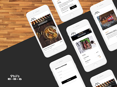 Phil's BBQ - California Restaurant - App Screens android app branding design interface ios mobile sketch ui ux