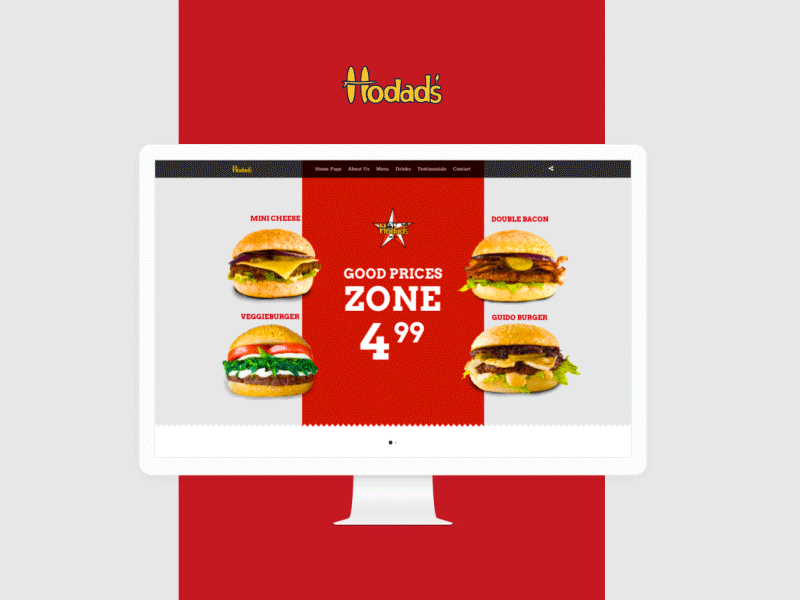 Hodad's - San Diego Restaurant - Responsive Screens branding clean concept design interface mobile responsive sketch ui web