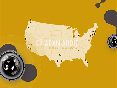 ADAM Audio - Interactive Map - Design Concept branding clean concept design mobile product ui ux web