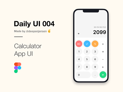 Calculator App UI calculator ui daily ui dailyui figma ui ui design ux