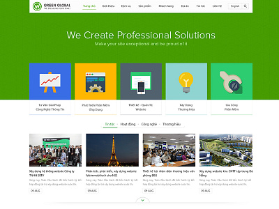 Green Global New Design business company flat green website