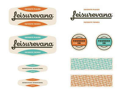 Leisurevana custom lettering logo typography vintage