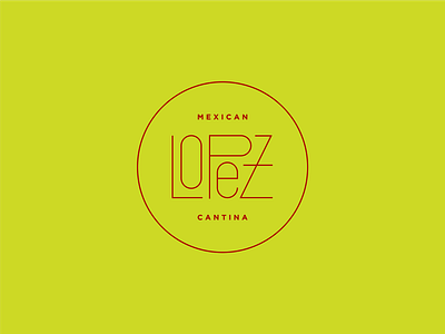 Lopez Mexican Cantina custom linear logo mexican minimal modern restaurant typography