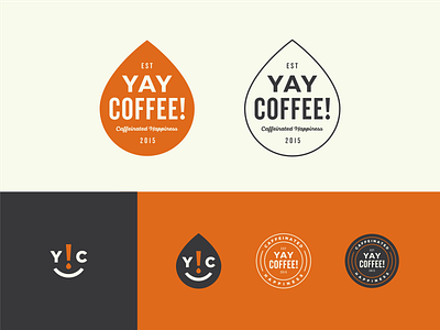 Yay Coffee! badge branding coffee flat logo minimal