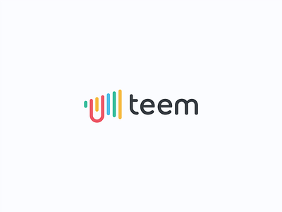 Teem app custom typography flat linear logo social
