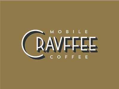 Cravffee coffee custom type flat hand drawn type logo shadow typography