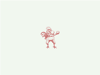 Fighting Cox Tavern boxing branding character logo rooster sketch