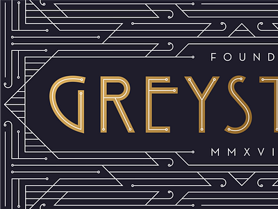 Greystone branding custom type linework logo ornate