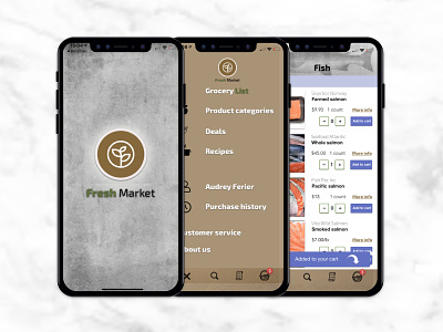 Fresh Market - Hi-fi screens app branding design logo mobile app design ux