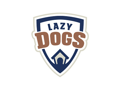 Lazy Dogs baseball branding dogs house logo retro shield sport sports logo