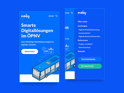 moby Website homescreen isometric mobile mobility screendesign