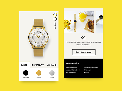 Shopify Productpage tastemaker.watch ecommerce mobile ux pdp productpage screendesign shopify tastemaker ui watch