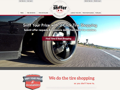 Tire Sniffer Homepage Screen Shot