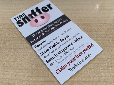 Tire Sniffer Marketing Card