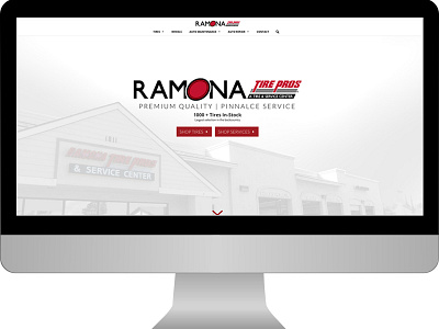 Ramona Tire Pros Home Screen branding graphic design retail tires typography ux design web design