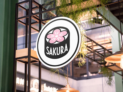 Sakura Logo Design branding graphic design japanese logo restaurant sushi thirtylogos thirtylogoschallenge