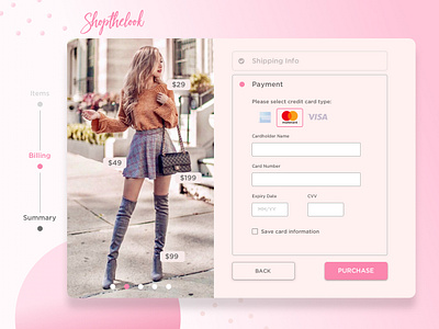 Credit Card Form for Shopthelook app creditcard creditcardcheckout dailyux design graphic design ui ux web