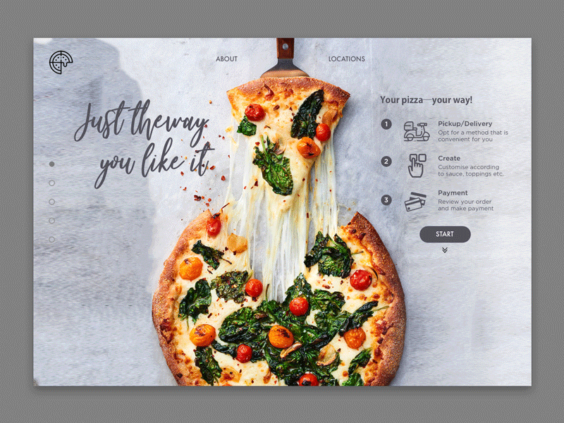 Landing Page for Slice of Heaven dailyui food graphic design pizza ui user interface ux website websites