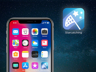 Starcatching App Icon app app icon astronomy branding dailyui logo smartphone stars ui ux