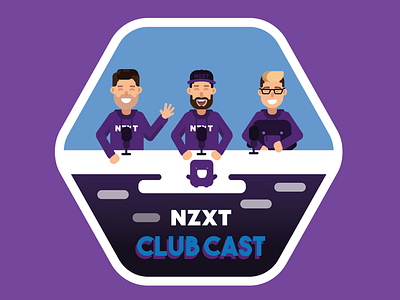 NZXT Club Cast Sticker Design badge design flat vector human vector illustrator illustrator vector nzxt nzxt podcast podcast podcast design sticker design vector art vector design vectors