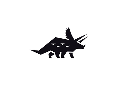 Triceratops Logo design dino logo dinosaur flat logo logo logo design negative space negative space logo simple logo triceratops vector vector logo
