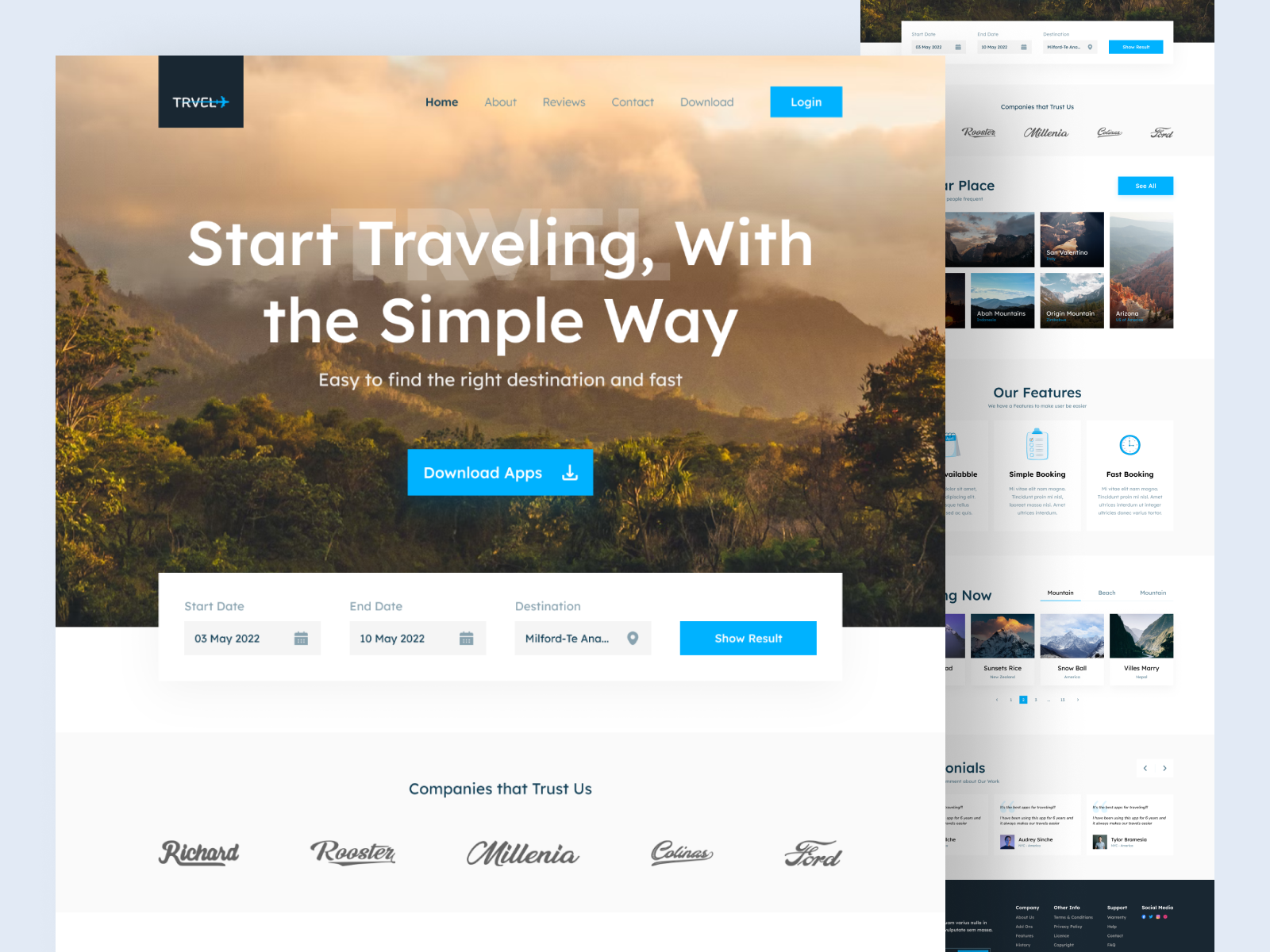 TRVEL - Travel Website Design by Maulism on Dribbble