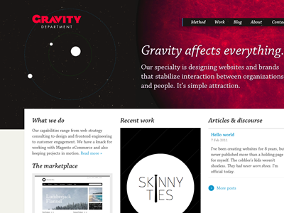 Launched: Gravity Department gravity department