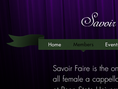 Savoir Faire A Cappella futura green nav purple ribbon savoir faire