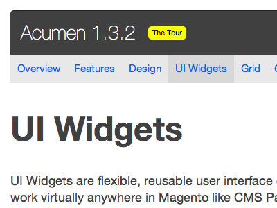Product Tour acumen helvetica neue magento theme tour
