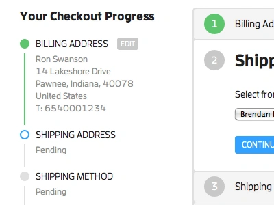 Checkout Progress checkout details ecommerce ron swanson ui