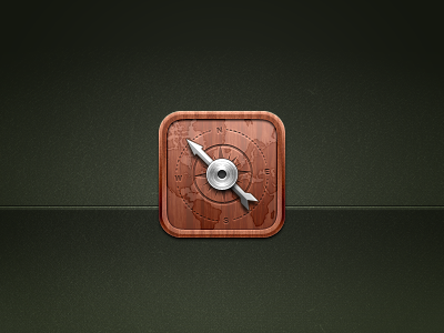 Another Try at a Wooden Compass brown compass green icon ios ipad iphone ipod silver tetra theme white wood