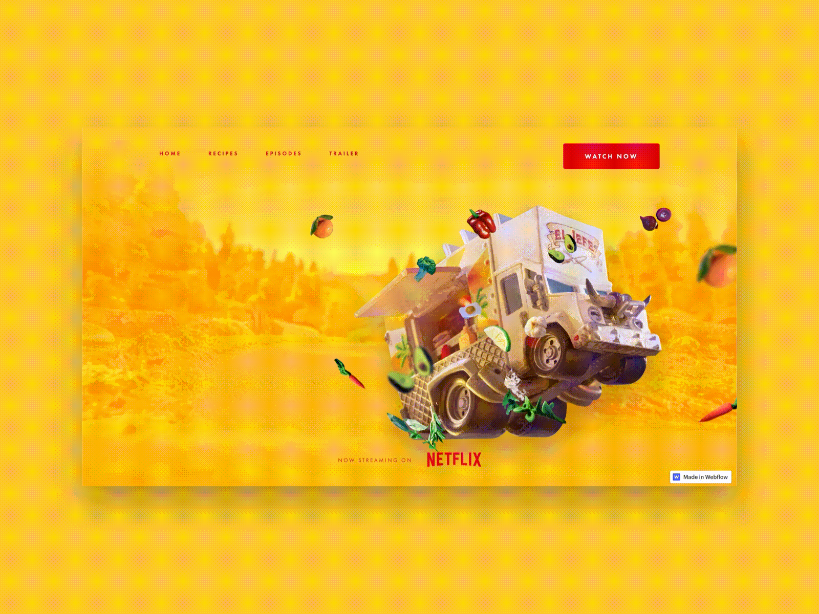 The Chef Show (Netflix) - Redesign chef cousine frontend netflix webflow