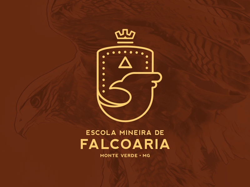 Brazilian School of Falconry brand heraldry logotype nature