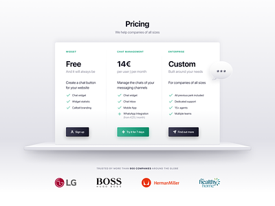 CallBell Pricing Table 3D branding bubble chat pricing pricing plan pricing table web web design