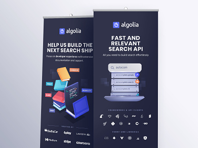 Student Rollups illustration print rollup rollup banner search search bar