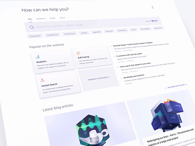 Algolia Search empty state popular product design query results search search bar search results suggestion