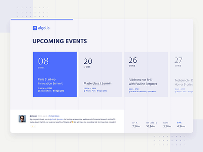 Upcoming Events Timeline - Internal Tool calendar events product design talks timeline web