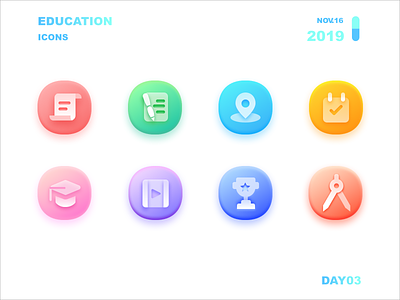 Education icon app branding design education icons illustration logo menology pen penguin trophy ui ux