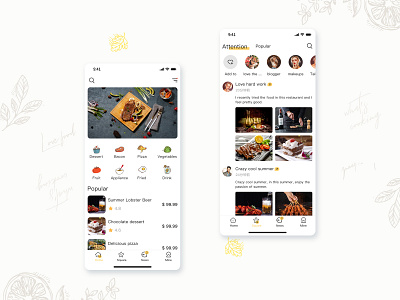 eat app design ui