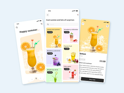 Drink app design ui