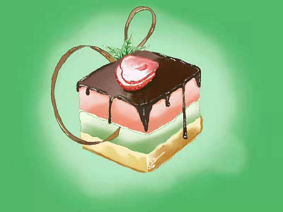 Green cake illustration