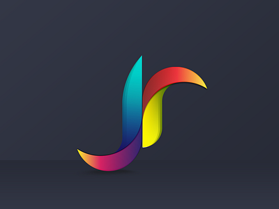 Jr brand color design gradient logo marca tipografia typography