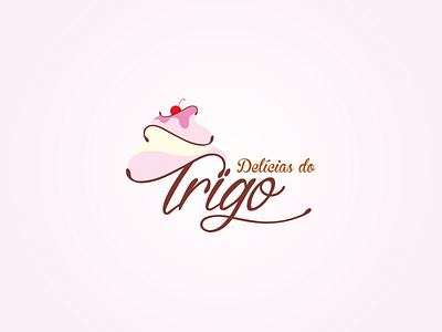 Delícias do trigo brand cake food id visual logo marca