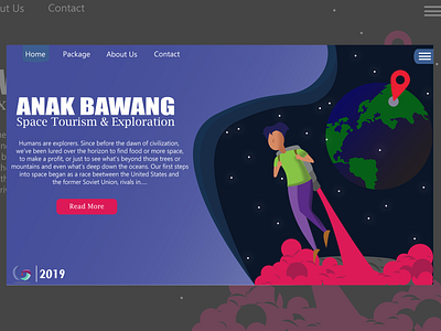 Anak Bawang Space Tourism and Exploration branding design flat illustration illustration art landing page design landingpage ui vector web