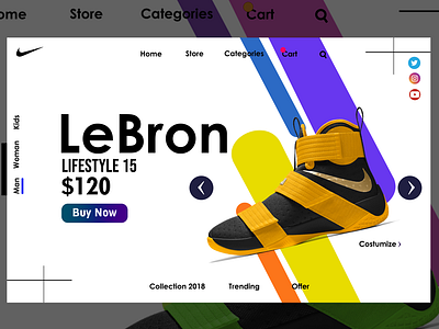 Nike Landing Page Concept app branding design icon illustration landing page design landingpage logo minimal ui ux web website