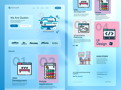 Glassmorphism Concept Design for Qualon - The Tech Company