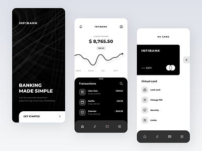INFIBANK: Banking app add app bank banking business card chart finance fintech graph ios management minimalism minimalistic navigation purchases simple statisticts stats transactions