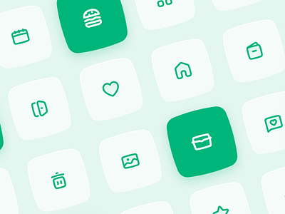 Qerko: Icons #1 calendar flat food gradient green heart hospitality house icon icons iconset navigation outline rounded simple stroke