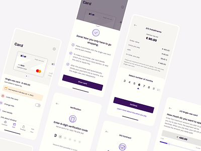 Single-use virtual card | Light amount app bank banking card details finance fintech installments instalments modal money monthly payment slider tabbar verification virtual